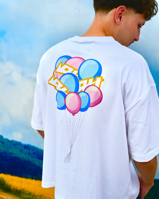 AH BALLON CART BOXY WHITE TEE