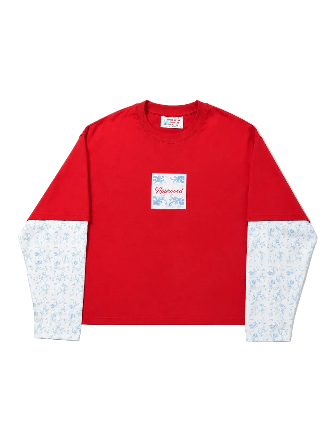 Floral Red Double Layer Shirt