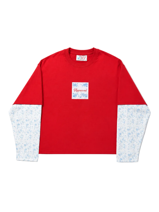 Floral Red Double Layer Shirt