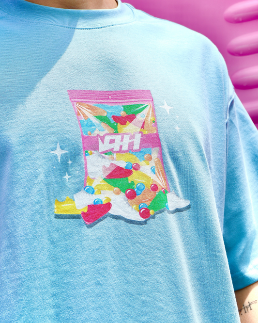 AH GUMMY SNEAKER BAG BLUE OVERSIZED TEE